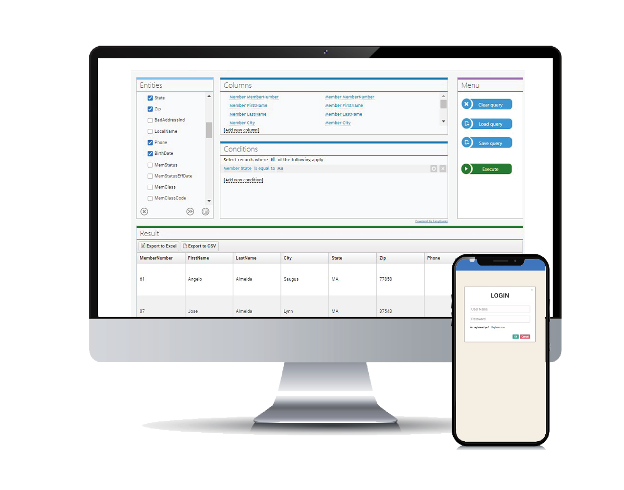 PRIZM Membership Data Query and Secure Login